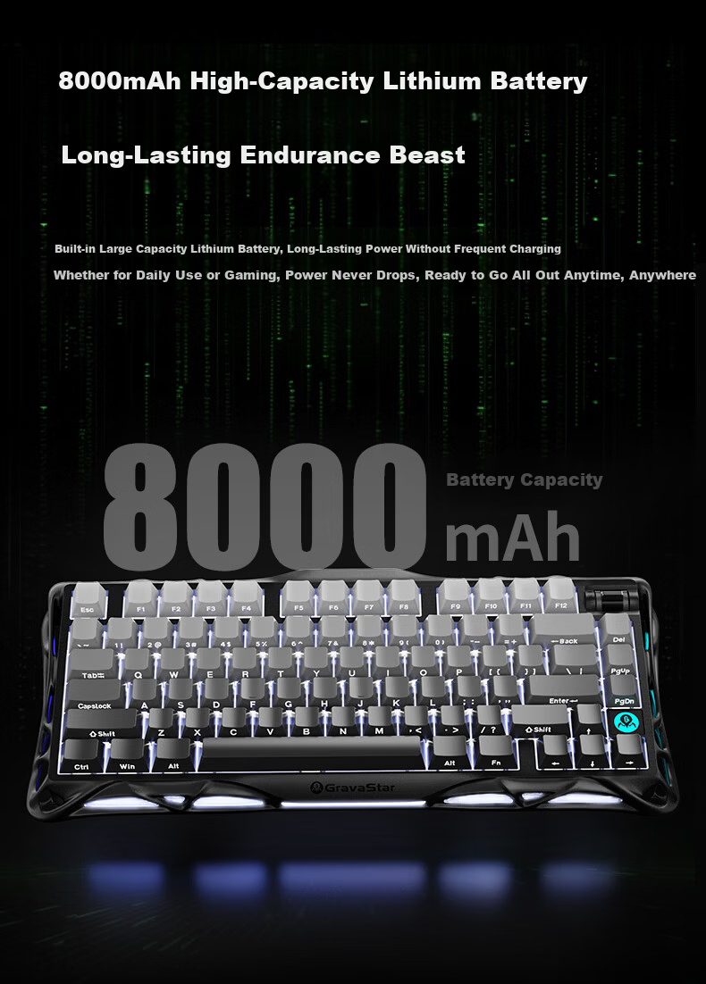 GravaStar Gasket Mechanical Keyboard, Gaming Wireless Wired Bluetooth Tri-Mode Gasket Customizable Keyboard And Mouse Set, Explorer Black Gift Box Editio 14