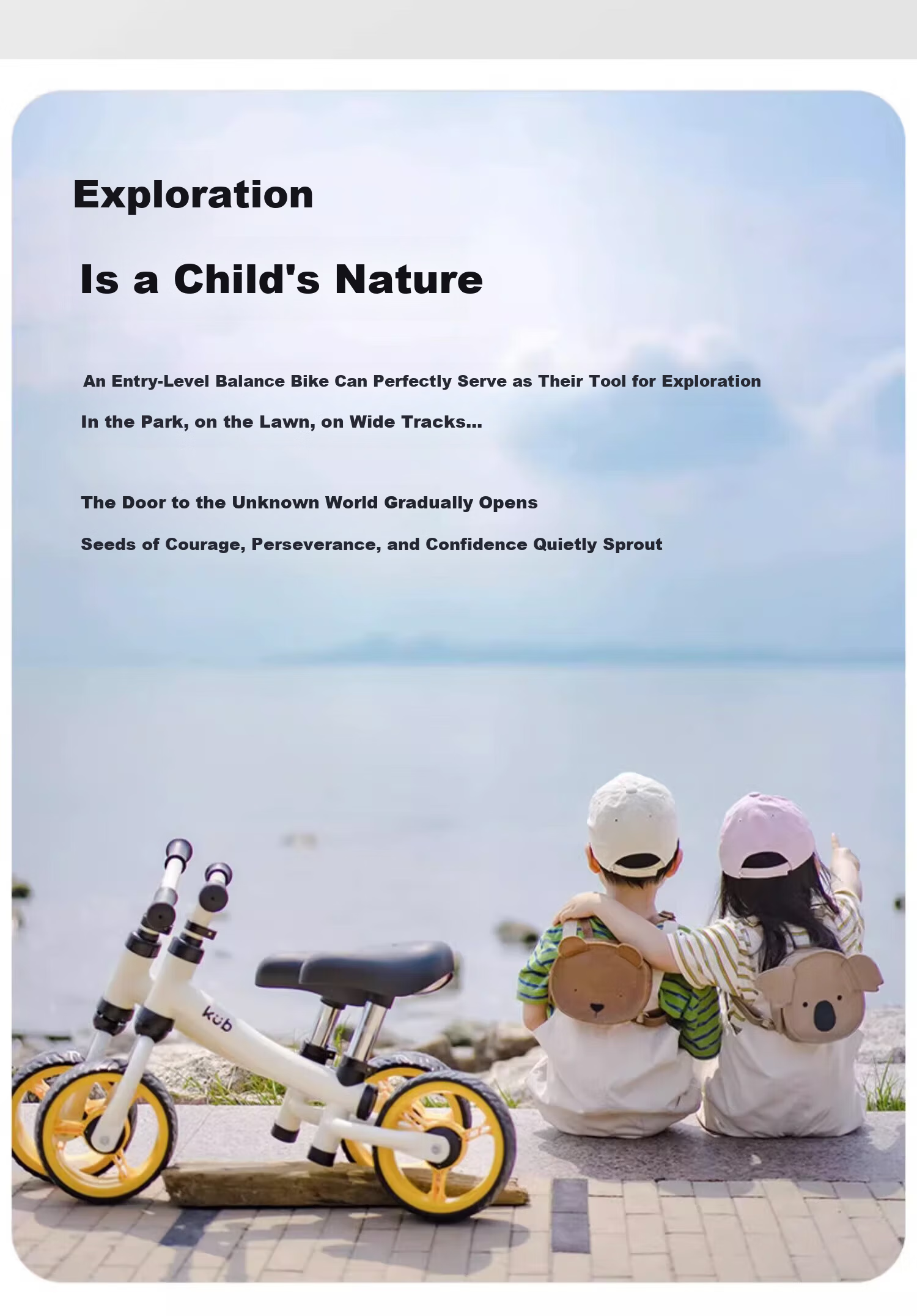 KUB Kids Balance Bike 1-3 Years Old Toddler Walker Ride-On Baby Scooter Cream White 2