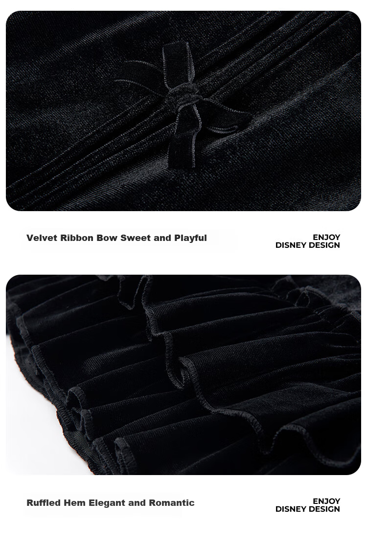 Disney Girls Velvet Cake Skirt Autumn Winter Black 140 7