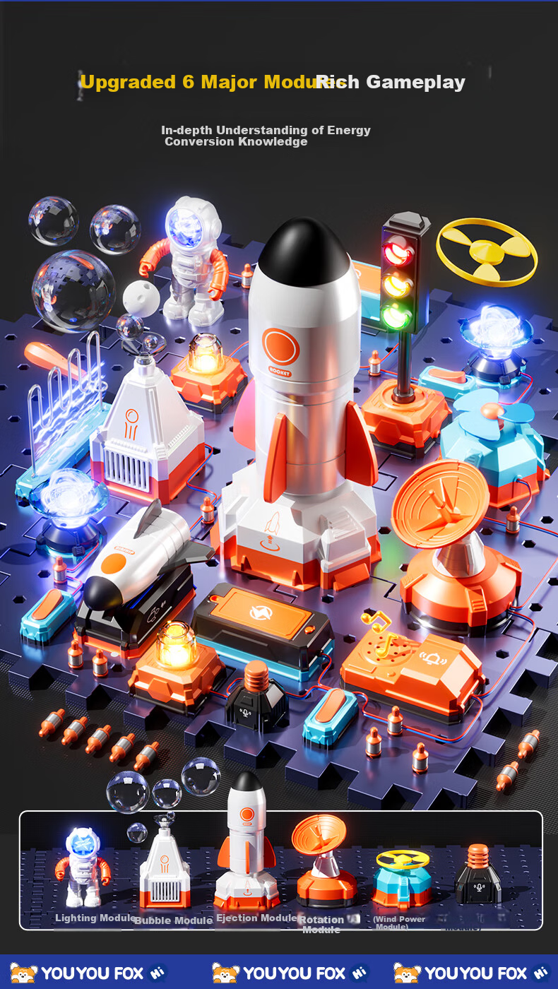 XST Science Education Circuit Building Blocks Elementary School Science Experiment Kit Ages 7-14 Electronic Circuit Early Education Construction Birthday Gift 5