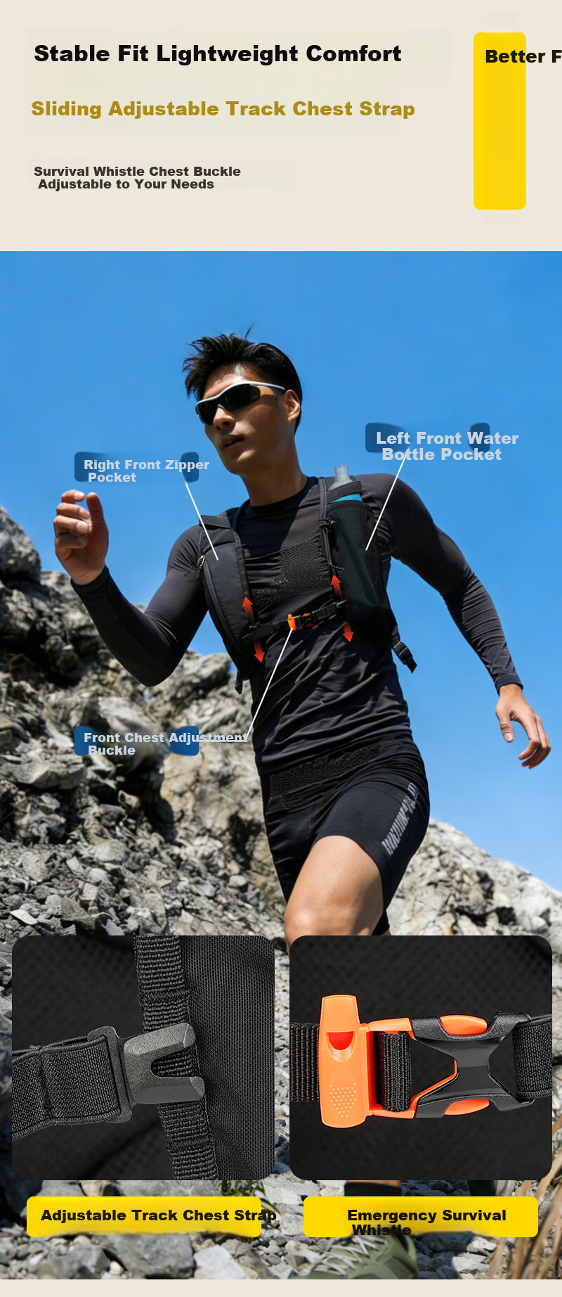 ALPINT MOUNTAIN Elmont Multifunctional Backpack Outdoor Sports Hiking Cycling Mountaineering Trail Running Backpack for Men 8