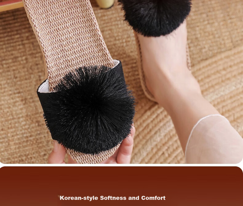 Huamei Jianbu Women's Linen Slippers Indoor Non-Slip Odor-Resistant Sweat-Absorbing Durable Floor Sandals HM3130 Gray Size 35-36 16