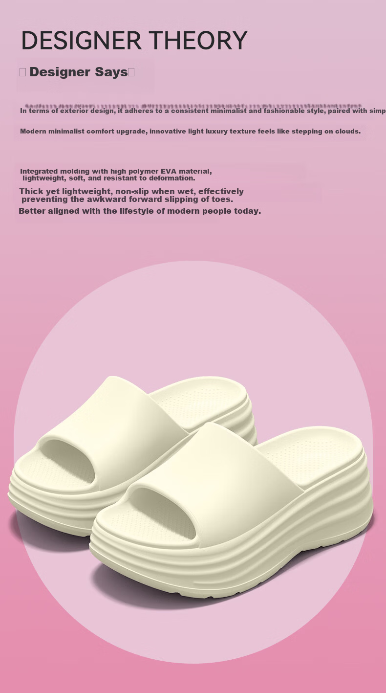 She Enjoy Thick Sole Height Increasing Slippers Women's Summer High Heel Outdoor Home EVA Sandals 2
