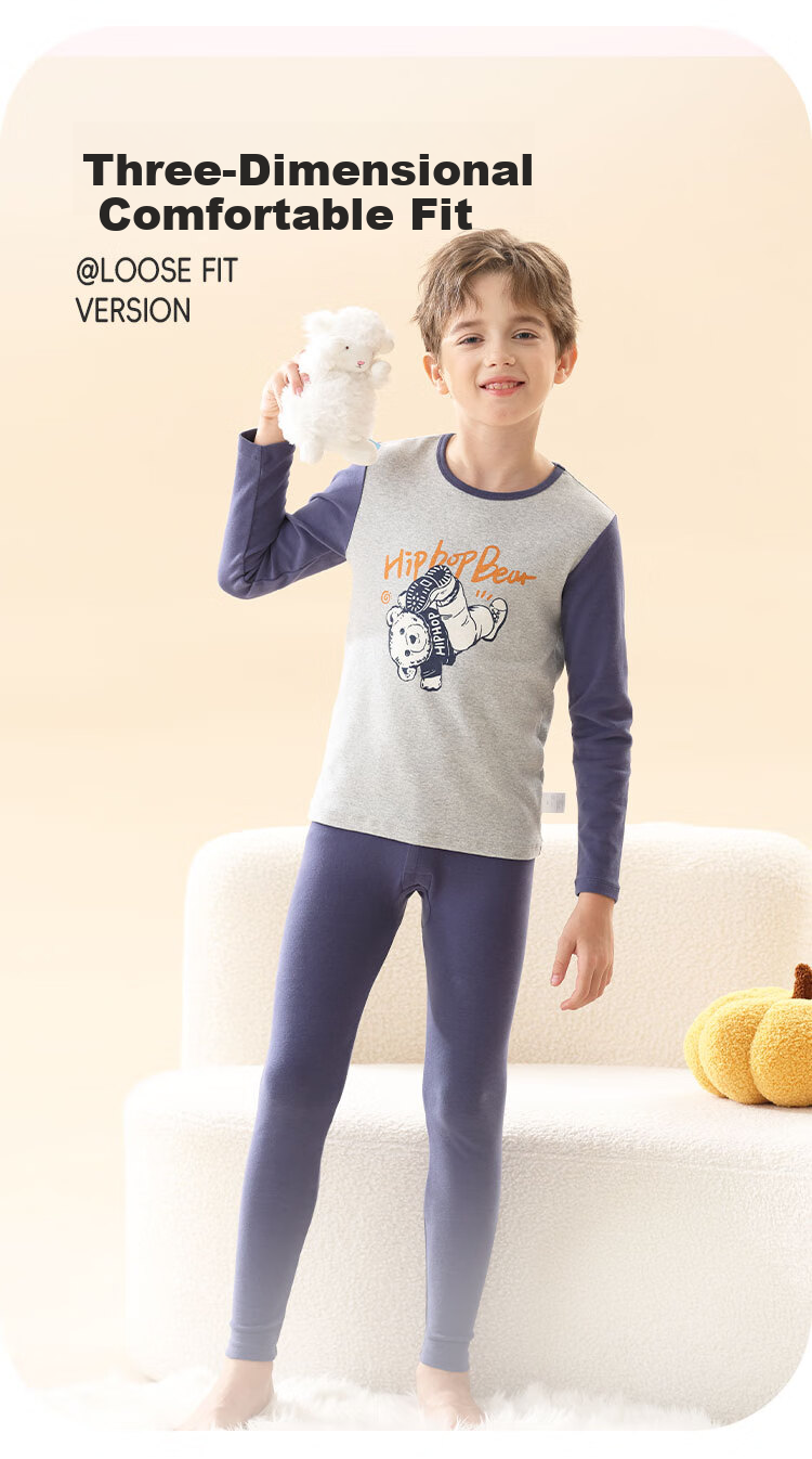 Urban Beauty Children's Thermal Underwear Boys Pure Cotton Autumn Clothes Autumn Pants Big Kids Baby Autumn Winter Youth Cotton Pajama Set 8