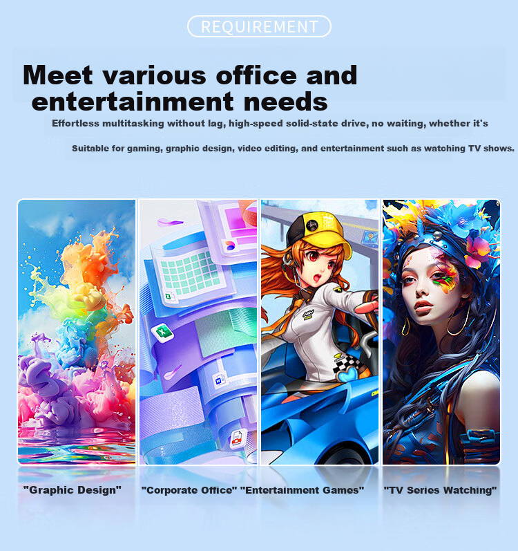 Weipuna New Desktop Computer Host Office Commercial Home Enterprise Entertainment E-commerce Desktop PC Host Full Set [Core i3-4170 8G 256G] 11