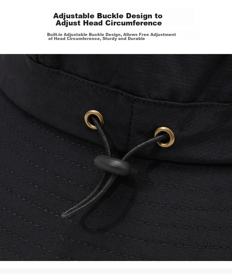 JEEP Men's Sun Protection Bucket Hat Fishing Hiking Outdoor Summer Cap Dark Blue Black 5