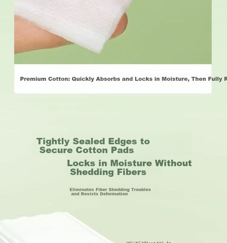 Plant-Based Makeup Remover Cotton Pads, Dual-Use Dry and Wet Facial Cleansing and Nail Polish Removal, Skin-Friendly, 200 Pieces per Bag 8