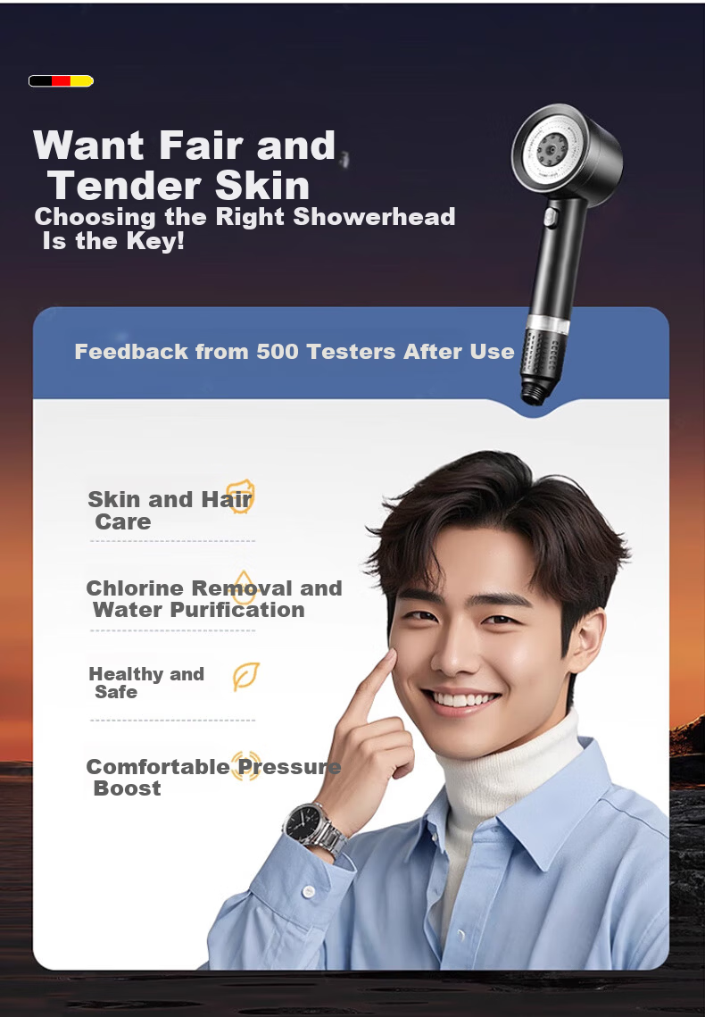 HOMK [Germany] Shower Head LP Series, High-Pressure Filtered Shower Set, Handheld Shower Head Three-Piece Set LP79 6