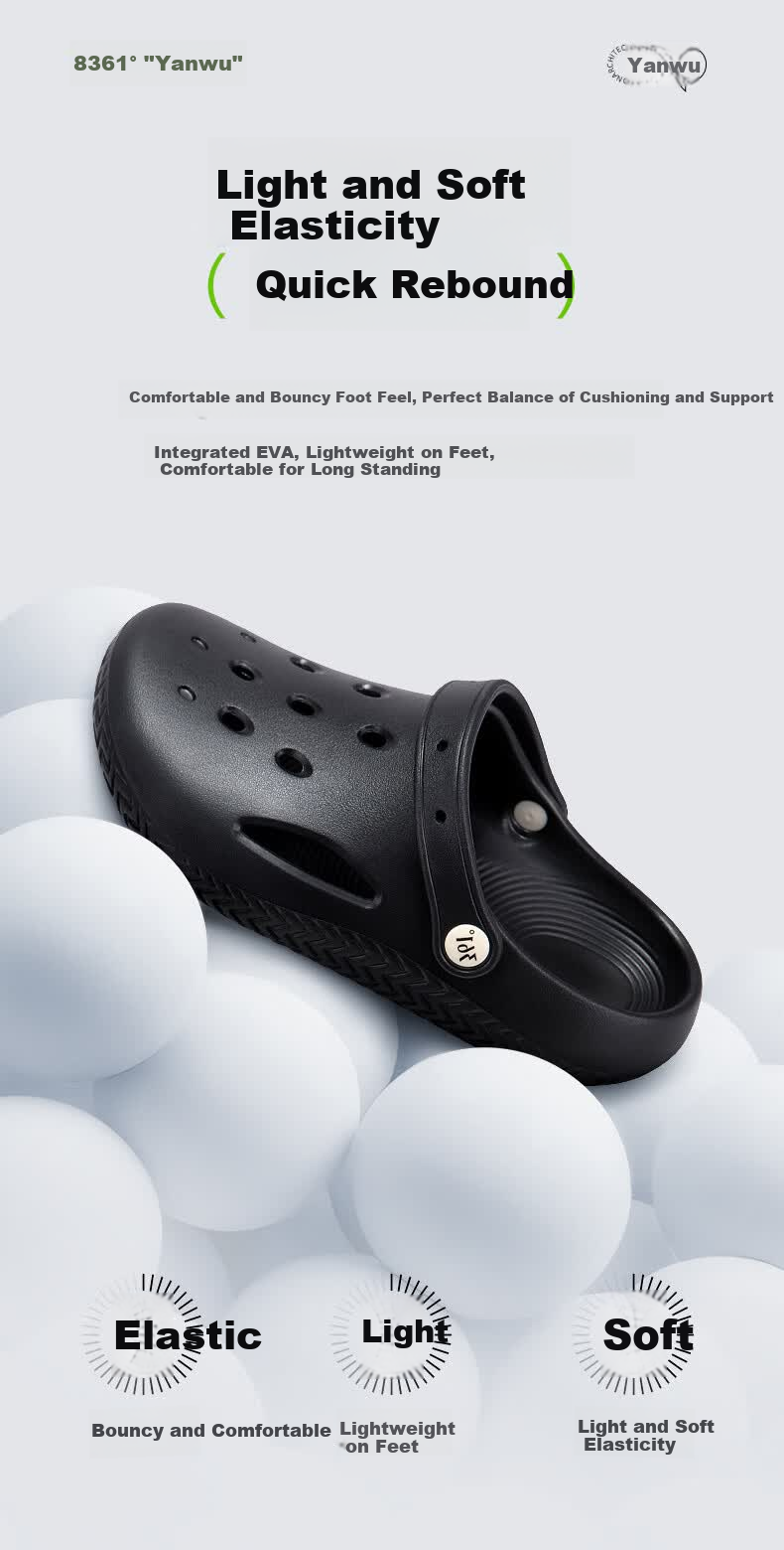 361° Women's Summer 2026 New Anti-Slip Soft Sole Outdoor Hole Shoes Breathable Fashion Sandals 7