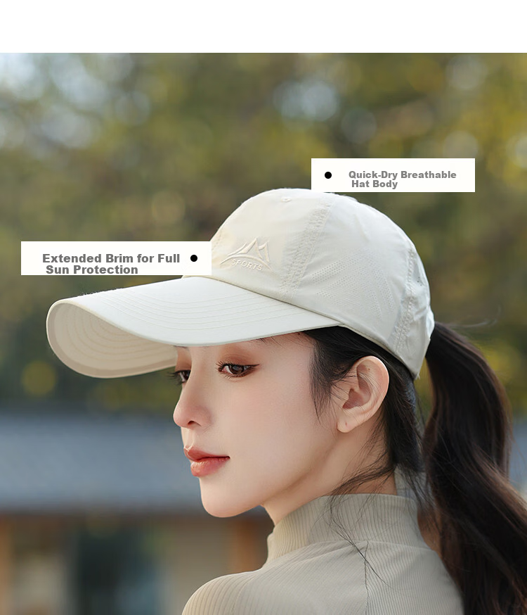 Miiow Women's Ultra-Thin Summer Mesh Breathable Sunshade Baseball Cap Outdoor Sports Hat White 8