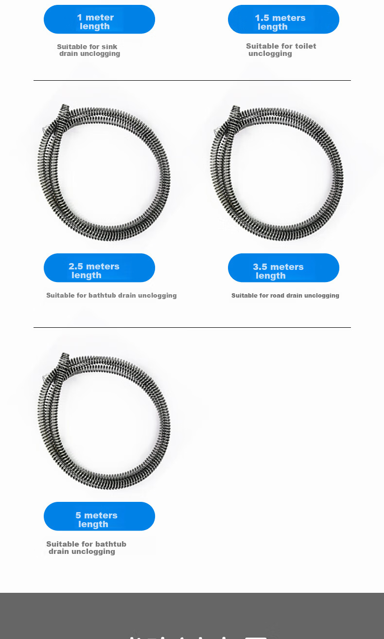 Tianzhiyan Electric Drain Cleaner Tool for Toilet and Kitchen Pipes, 6m Spring Cable 9