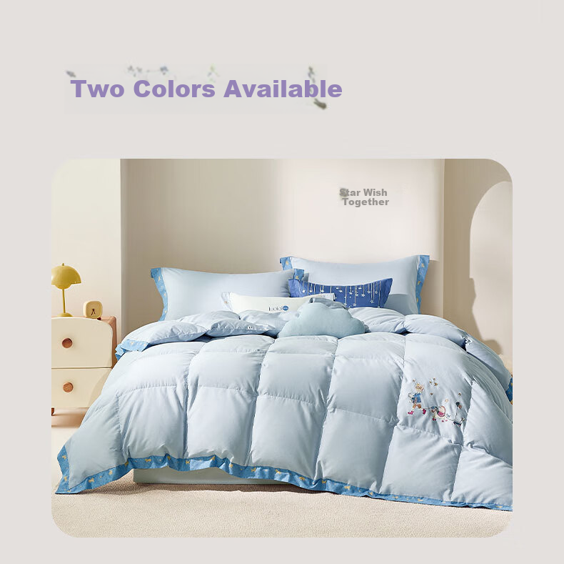 Luolai Children's Down Quilt Baby Class A 60s Cotton Washable 95% Goose Down Warm Winter Quilt Core 150*215cm 8