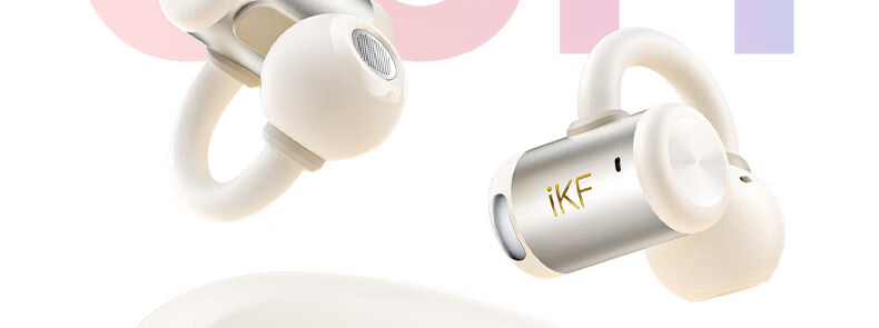 IKF Zhaoyue Clip-on Bluetooth Earphones Wireless Open Bone Conduction Non-In-Ear Zero Sensation Cushion Ultra-Long Battery Life Sports for Huawei Apple Yunyan White 44