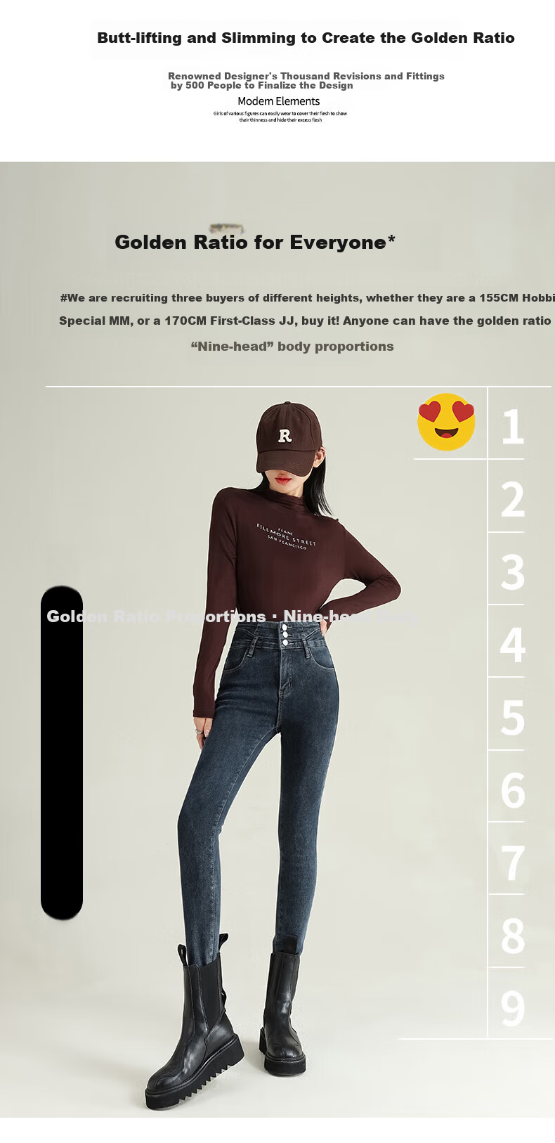 Pierre Cardin Women's Jeans, Winter Season, Height-Increasing, Slimming, Casual, Fashionable, Hot Girl, Tight-Fitting, Pencil-Leg, Elastic Pants, Black, Size 31 3