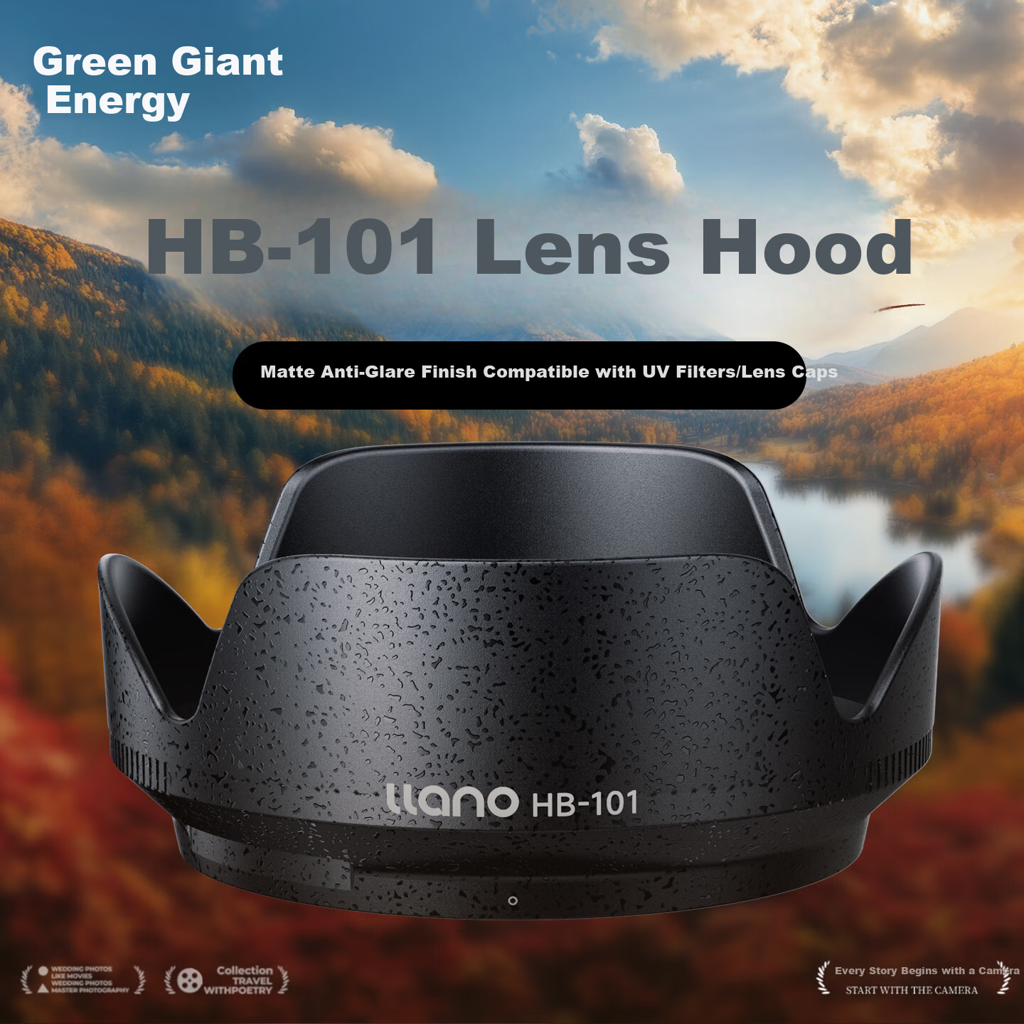 Llano Camera Lens Hood for Nikon Z DX 18-140mm VR Lens Z50II 2nd Gen Z62 Z7II Z9 Z5 Replacement HB-101 Mirrorless Protective Accessory