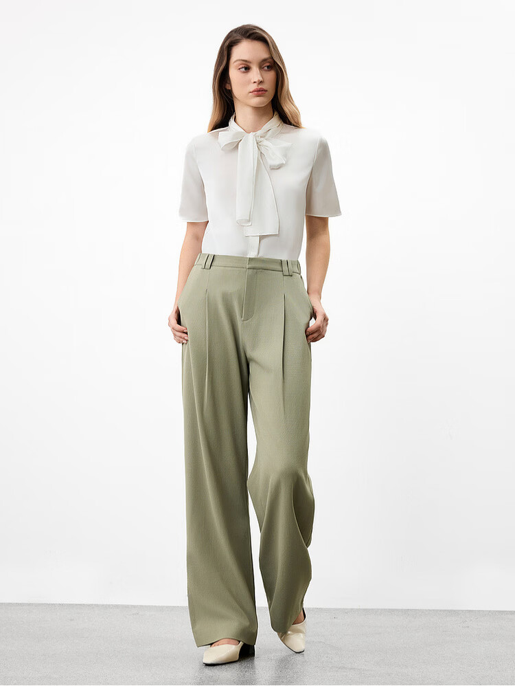 G2000 Women's 2026 Spring Summer Textured Casual Loose Straight Pants with Comfortable Stretch, Mall Edition 22