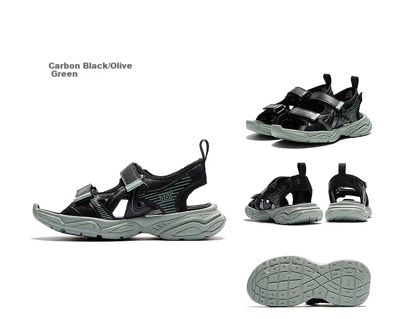 361° Kids Summer Sandals 26 Boys Girls Breathable Soft Cushioning Sports Sandals Black Size 38 19