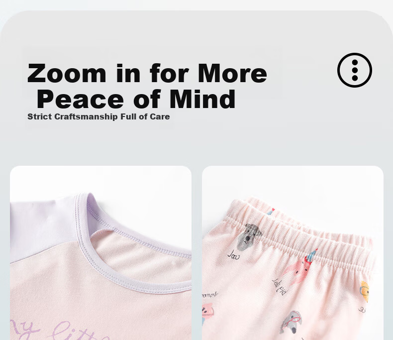 YING BO LUN Children's Pajamas Spring And Summer Three-Quarter Sleeve Pure Cotton Girls' Home Wear Set Kids Air Conditioning Clothes 316 Pink Purple 130 7