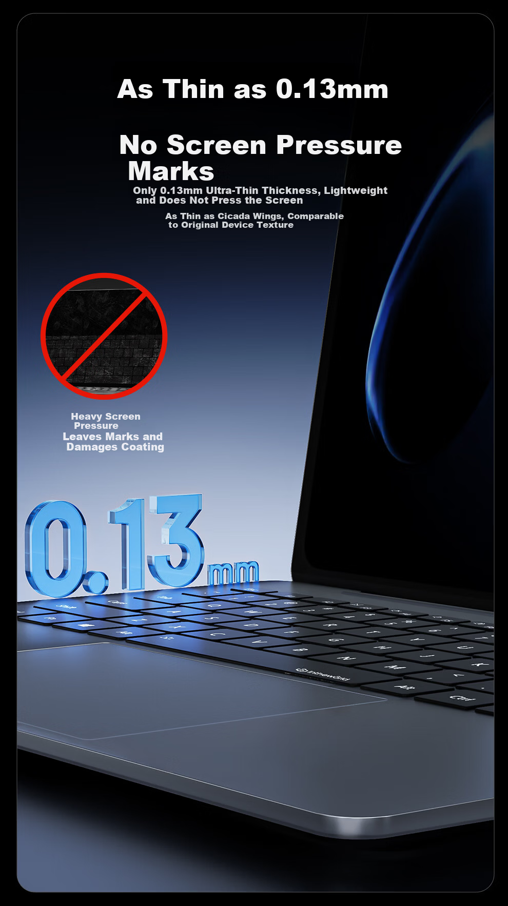 Jichuan ZeroSense Huawei MateBook GT 14 Core Ultra/Linux Edition Keyboard Film 25/24 Model Laptop Keyboard Protective Film Ultra-thin Transparent Black Dustproof 4