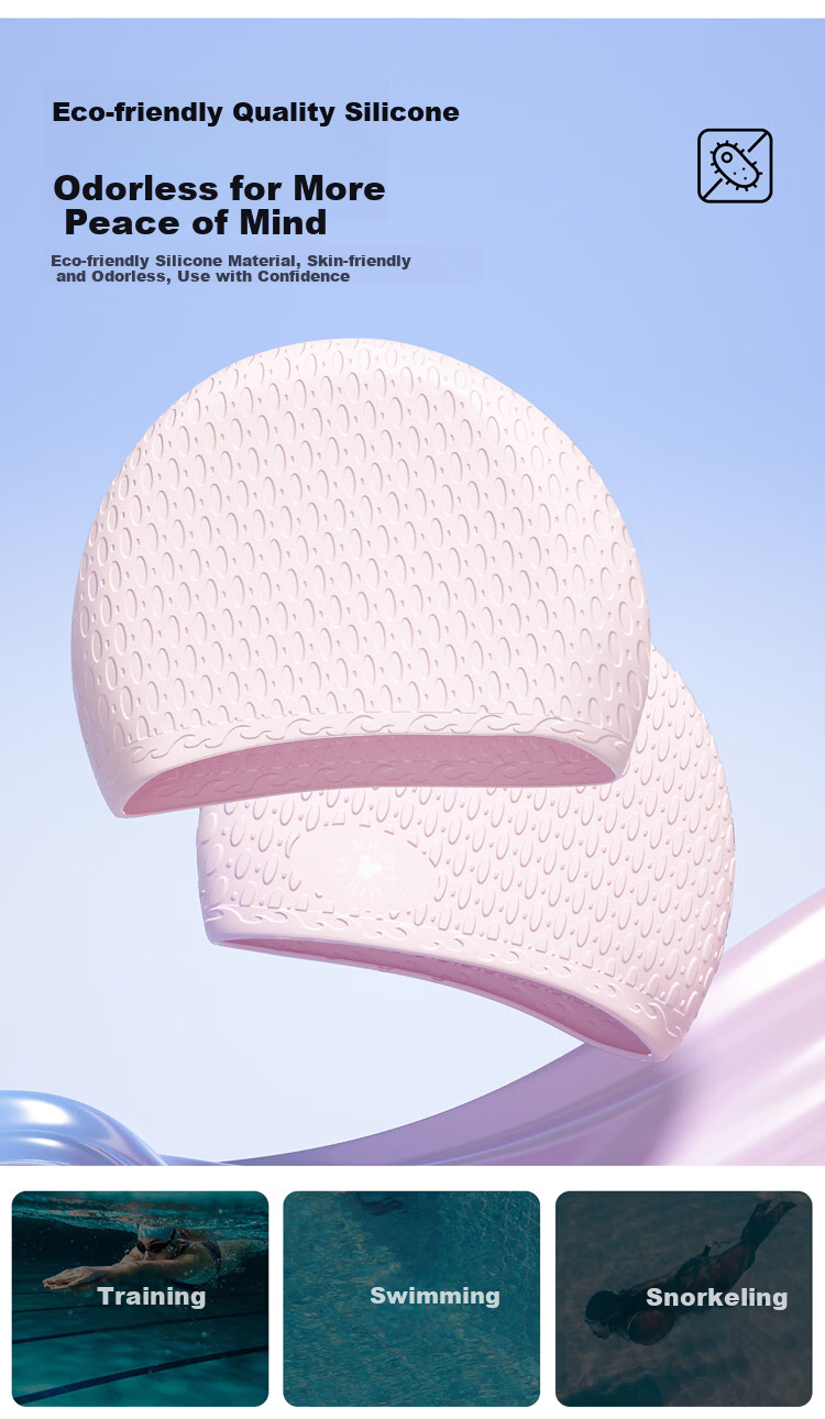 Disney Silicone Swim Cap for Women, Large Size, Waterproof, Comfortable Fit, High-Quality Adult Swimming Cap D76006S White 4