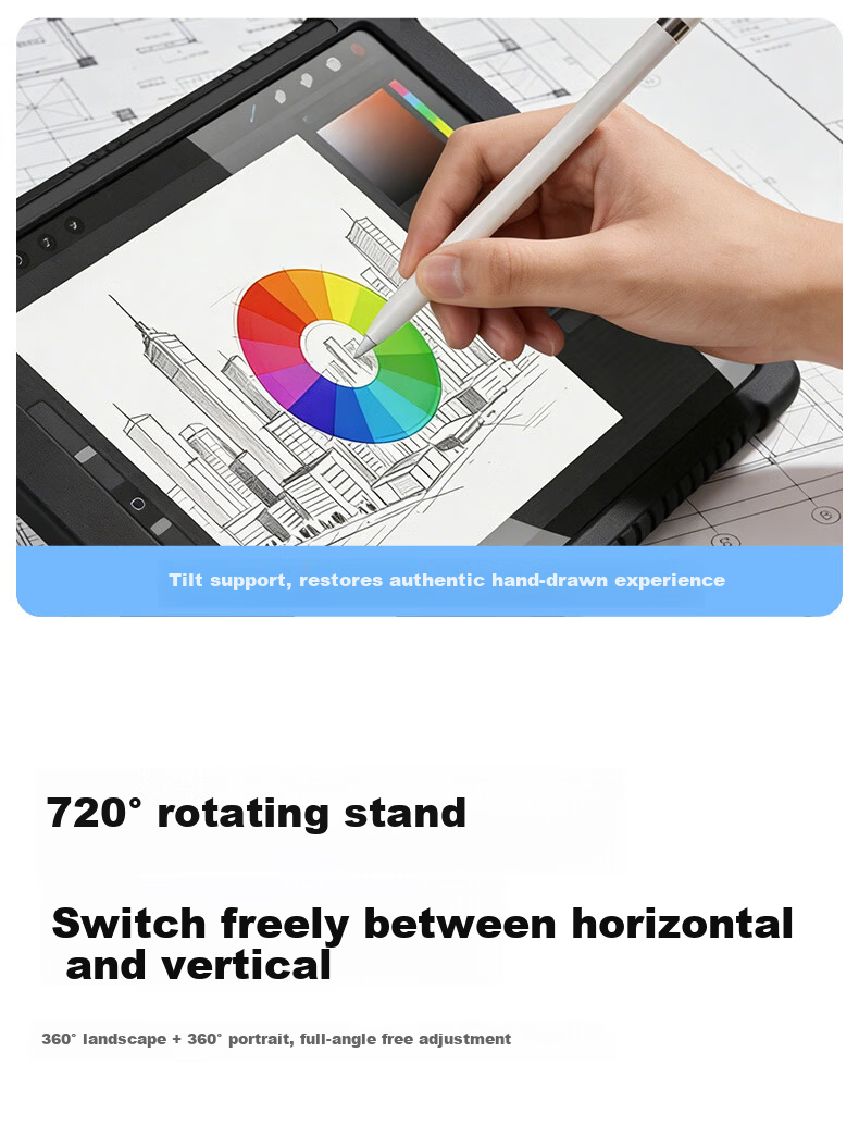 Coolerfun Rotating Pivot Case for iPad 12/11/10/10.9/11 Inch Protective Cover 2026/25 Apple A16 Tablet Shockproof Bend-Resistant with Pen Slot 4