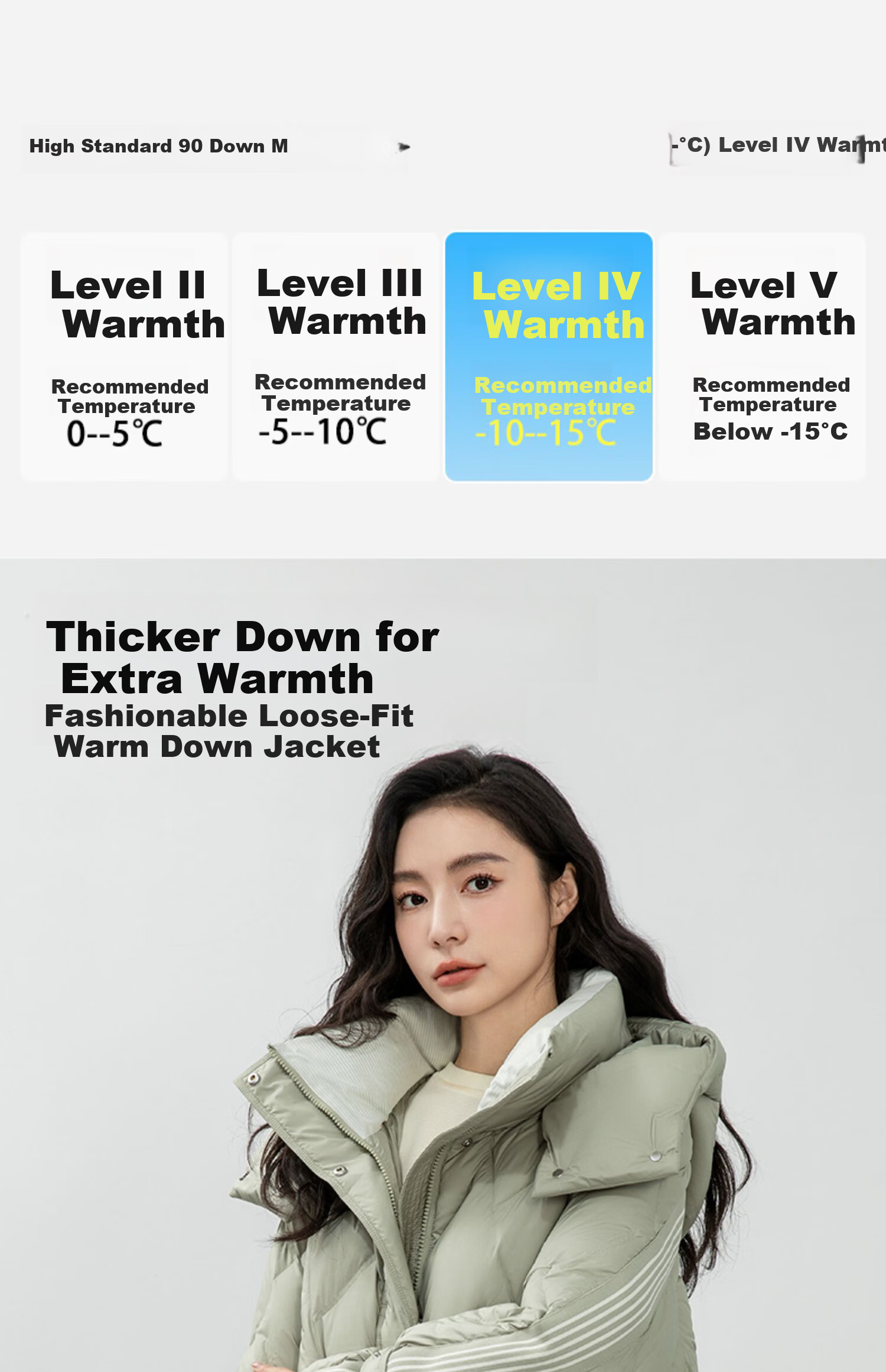 BLOOM FLOWERS Women's Down Jacket 2025 Winter Mid-Length Solid Color Striped Fashion Casual Hooded Warm Coat 1