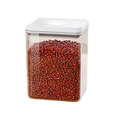 Jiabangshou Airtight Container, Push-Down Type, for Grains And Dry Goods, Food-Grade Storage Box for Snacks, Plastic Storage Jar, 1.75L