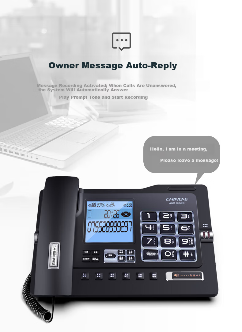 Zhongnuo Recording Landline Phone Smart Automatic Recording 1100 Hours Dual Mode Export Voicemail Hotel Fixed Phone Encrypted G025 Upgrade Version 16GB Card 8