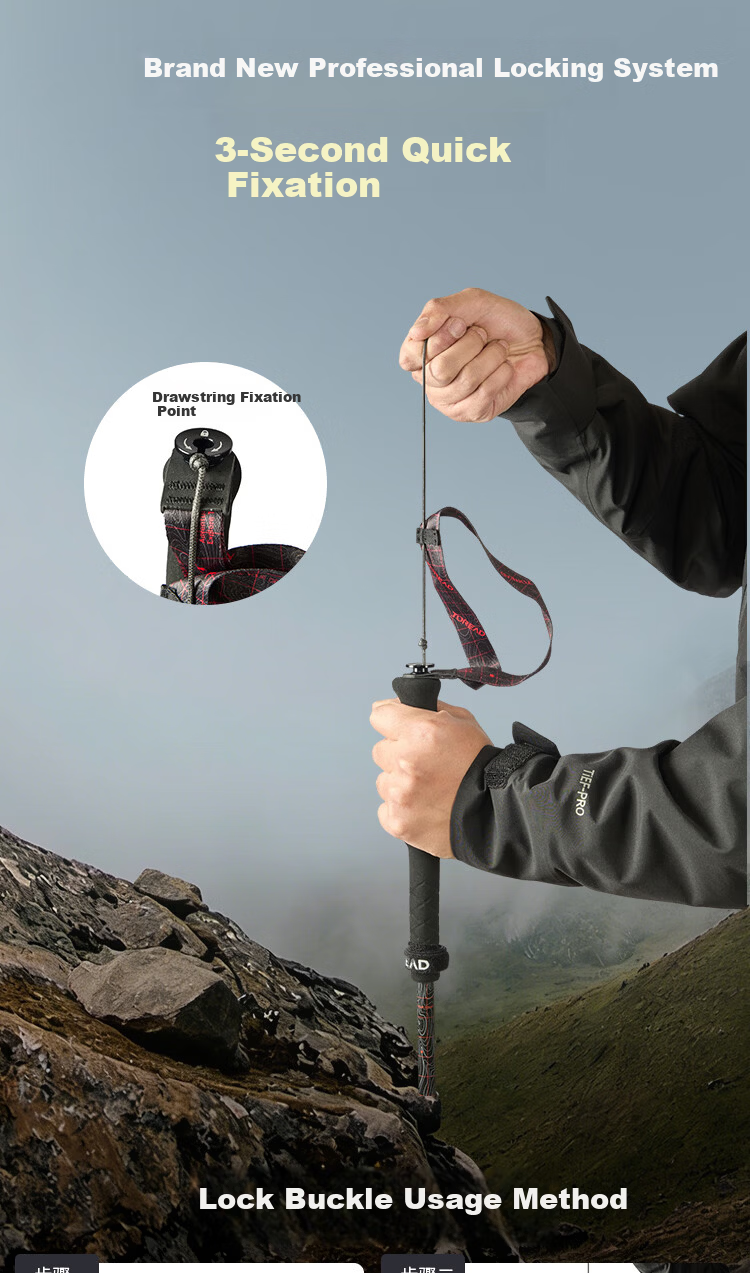 TOREAD Snowfield AIR Carbon Fiber Folding Telescopic Ultra-Light Hiking Trekking Pole Galaxy Purple 2