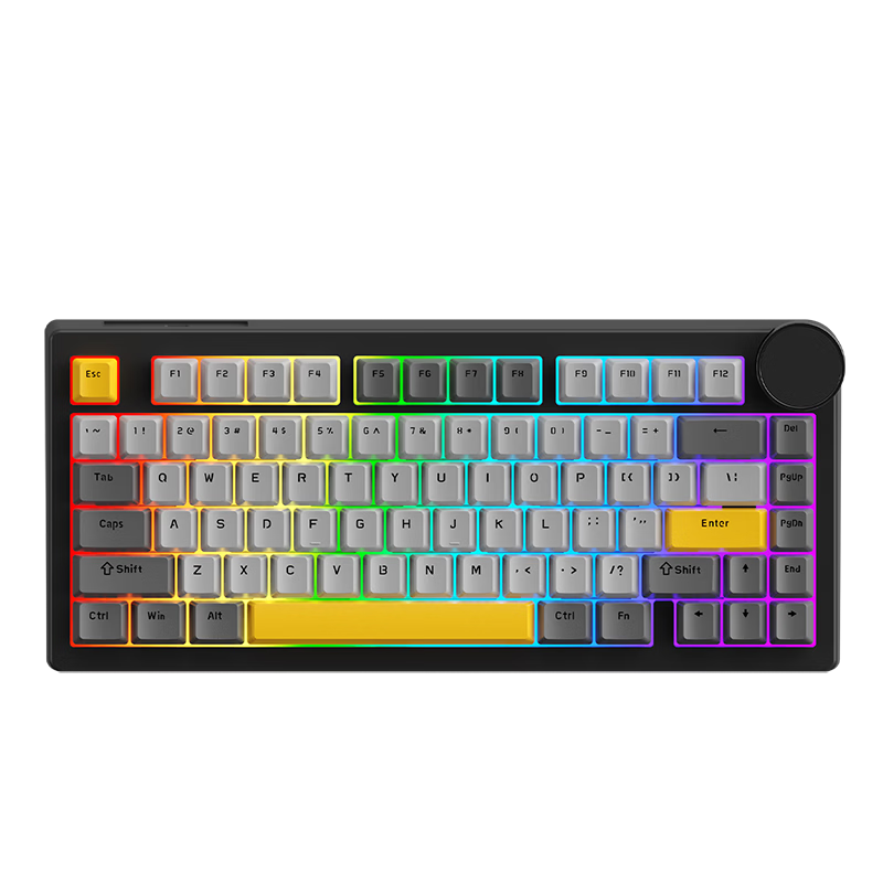 AJAZZ AK820V2 Magnetic Switch Keyboard 81 Keys Star Flash Dynamic 0.001RT Esports Valorant Gaming Keyboard CNC Metal Knob Black Gray Yellow Ice Island Magnetic Switch