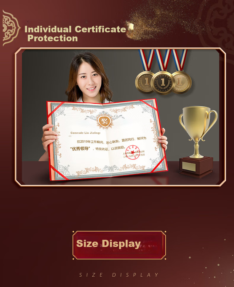Jinzhi A4 Honor Certificate Set 5 Books + 16 Inner Sheets 12K Award Certificate Excellent Employee Award Shell Premium Gold Stamping Company Annual Meeting Recognition Certificate 10