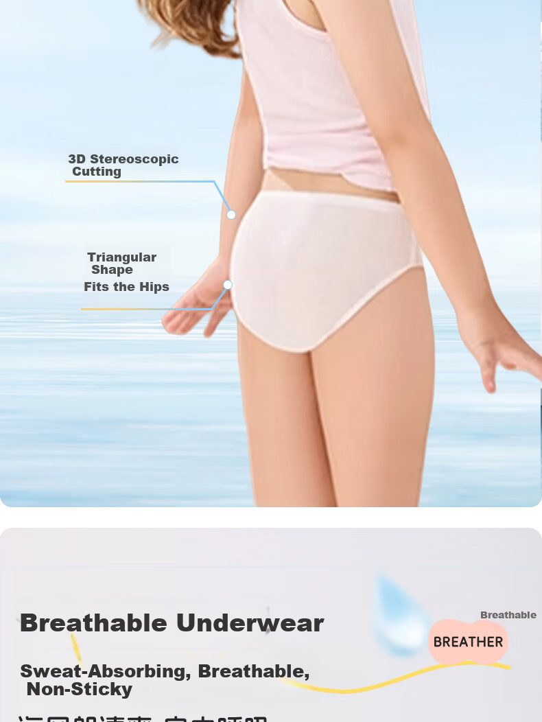 Qihaiqiu Children's Disposable Sterilized No-Wash Daily Use Boys Travel White Triangle Underwear XXL Size 8