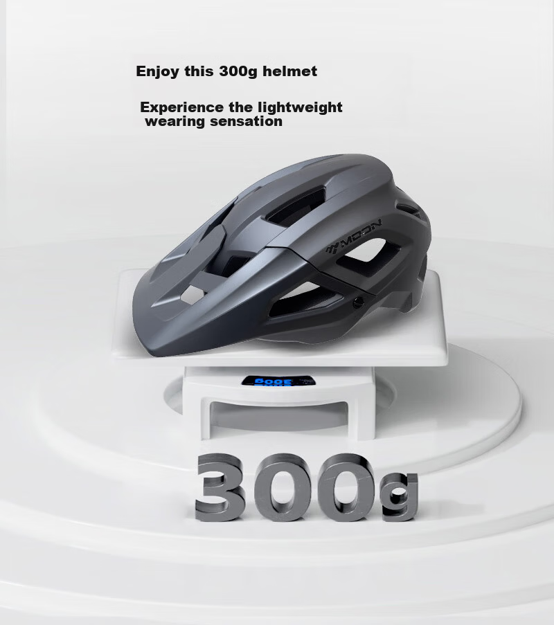 MOON Integrated Cycling Helmet Aerodynamic Safety Helmet Mountain Road Bike Enlarged Visor Flowing Gray 4
