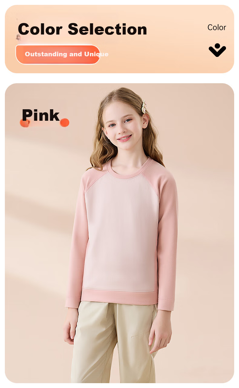 Yalu Children's Winter Warm Top Unisex Kids Wool Patch Thickened Base Shirt Baby Thermal Innerwear Outerwear 13