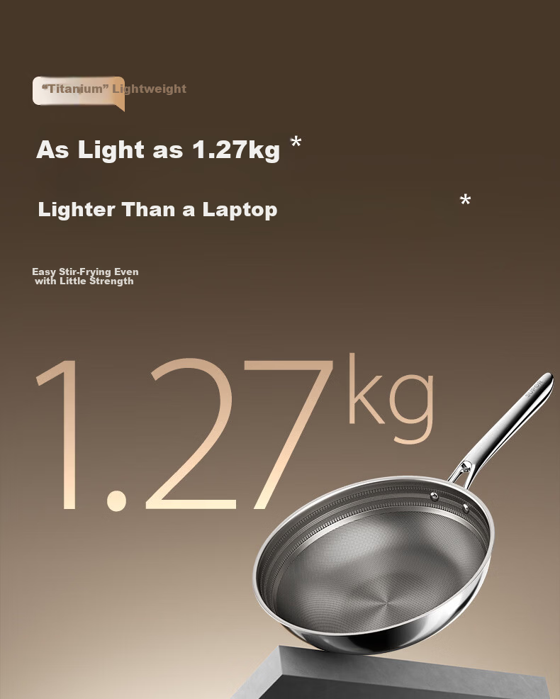 SUPOR Pure Titanium Wok 2nd Generation Non-Coated Healthy Non-Stick Titanium Pan Household Cooking Pot Annual New Release 27