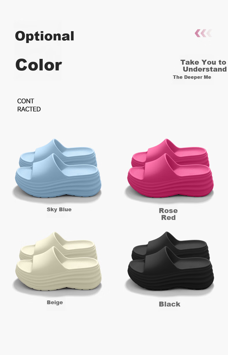 She Enjoy Thick Sole Height Increasing Slippers Women's Summer High Heel Outdoor Home EVA Sandals 5