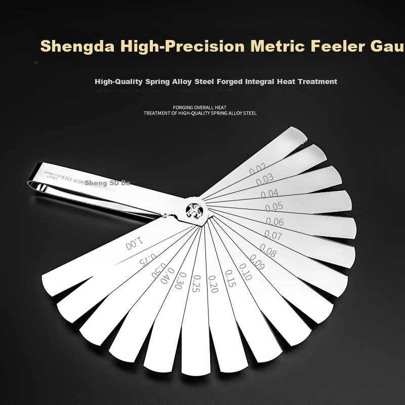 Shengda Stainless Steel High Precision Single Piece Feeler Gauge Thickness Valve Clearance Measurement Set 0.02-1.0mm