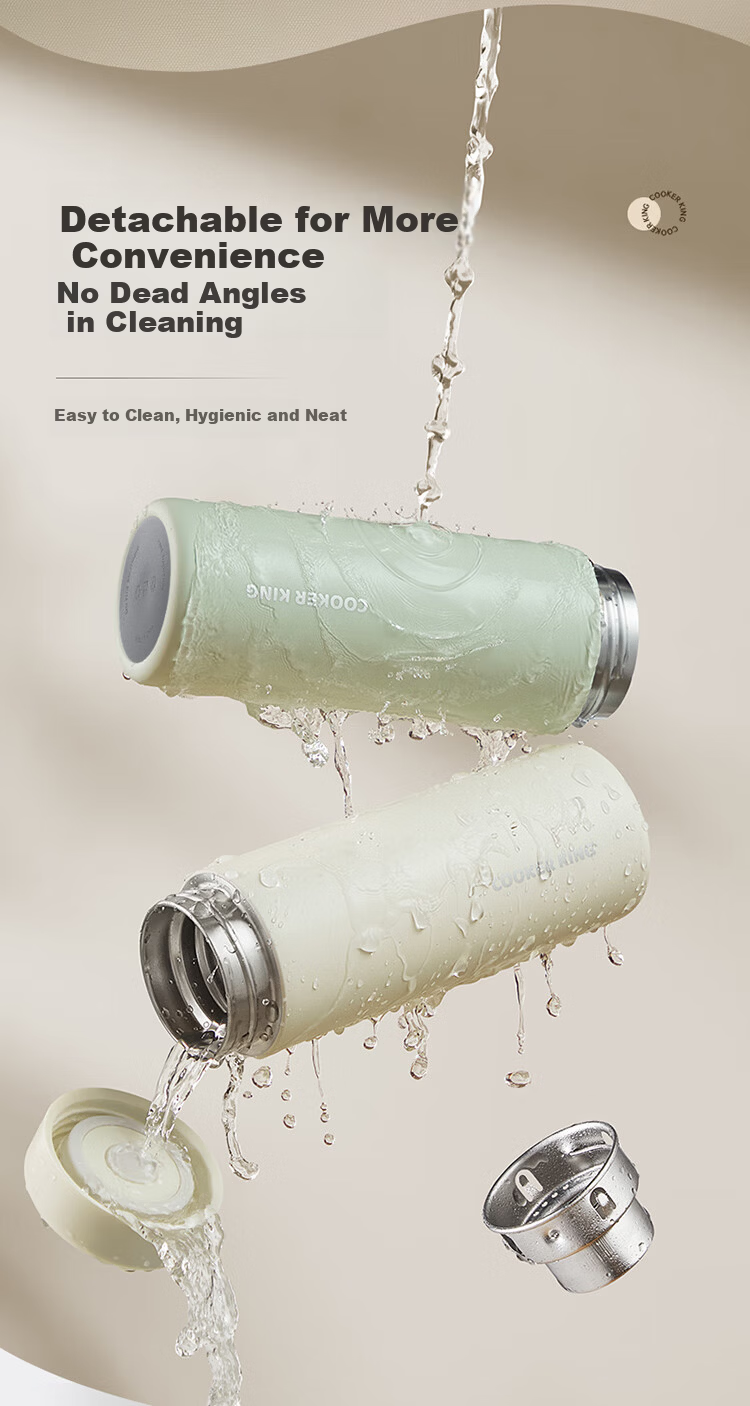 Chuida Huang Insulated Bottle 316L Stainless Steel Water Cup Lightweight Portable Tea Cup Light Beige 360ml 9