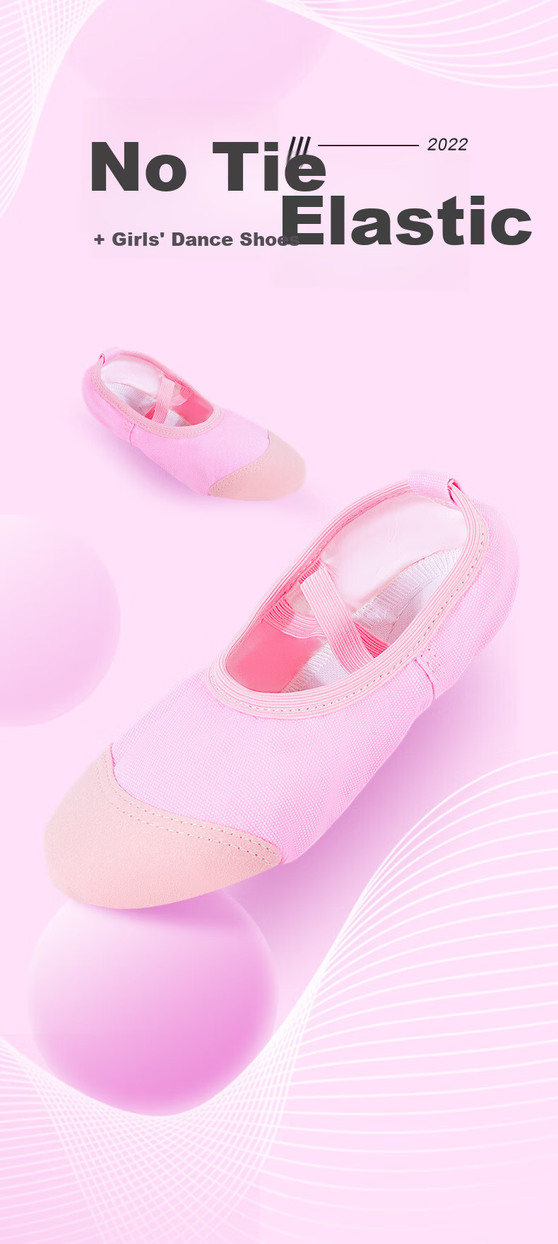 Zhiyouban Kids Dance Shoes Girls Soft Sole Practice Canvas Slip-On Ballet Shoes Nude Color for Dance Exams 1