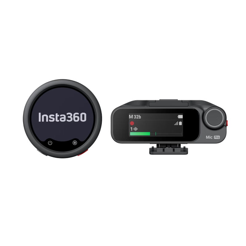 Insta360 Mic Pro Wireless Microphone Ink Screen Clip-on Live Streaming Noise Reduction Vlog Interview One-to-One Transmission