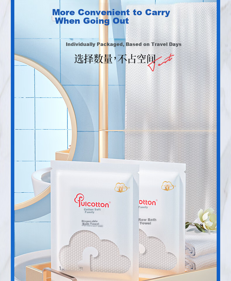 FulCotton Cotton Soft Disposable Compressed Facial Towels Thickened Portable Compressed Towels 20pcs*1 Pack 10