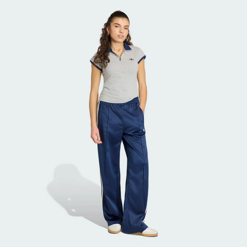 Adidas Originals Women's RIB POLO TEE Short Sleeve Polo KS7358 Light Grey S 4