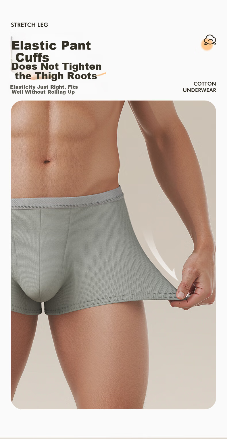 Baicaoyuan Disposable Men's Cotton EO Sterilized No-Wash Boxer Briefs with Gusset Travel Portable Daily Disposable Underwear 2XL 5-Pack Gray 11