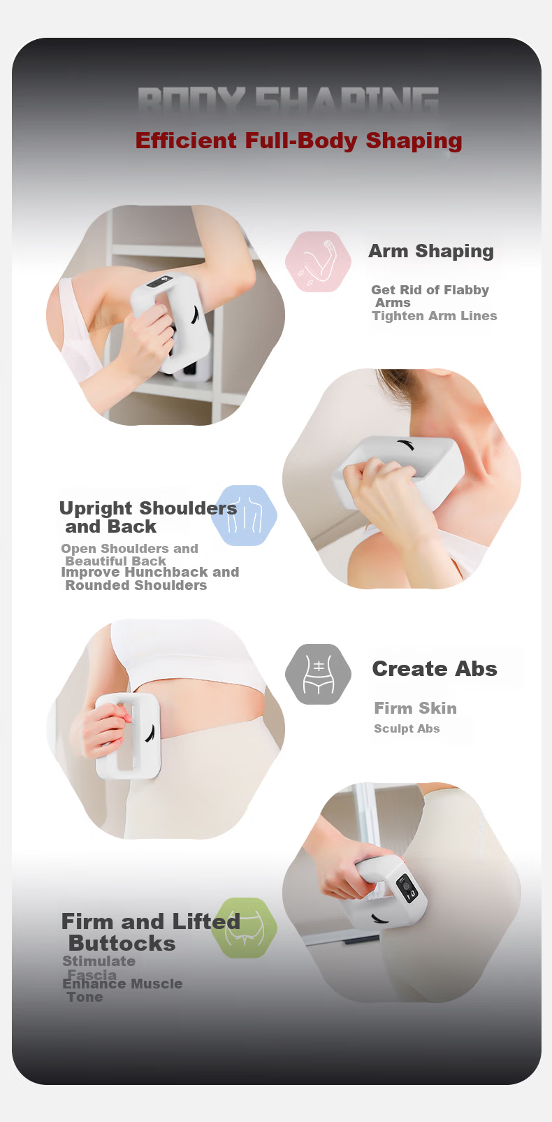 ANTA Fascia Gun Fat Burning Machine Shaking Slimming Waist Abdomen Fat Loss Belt Full Body Vibration Massage Fitness Abs Fascia Ring Massager Gift for Men and Women 8