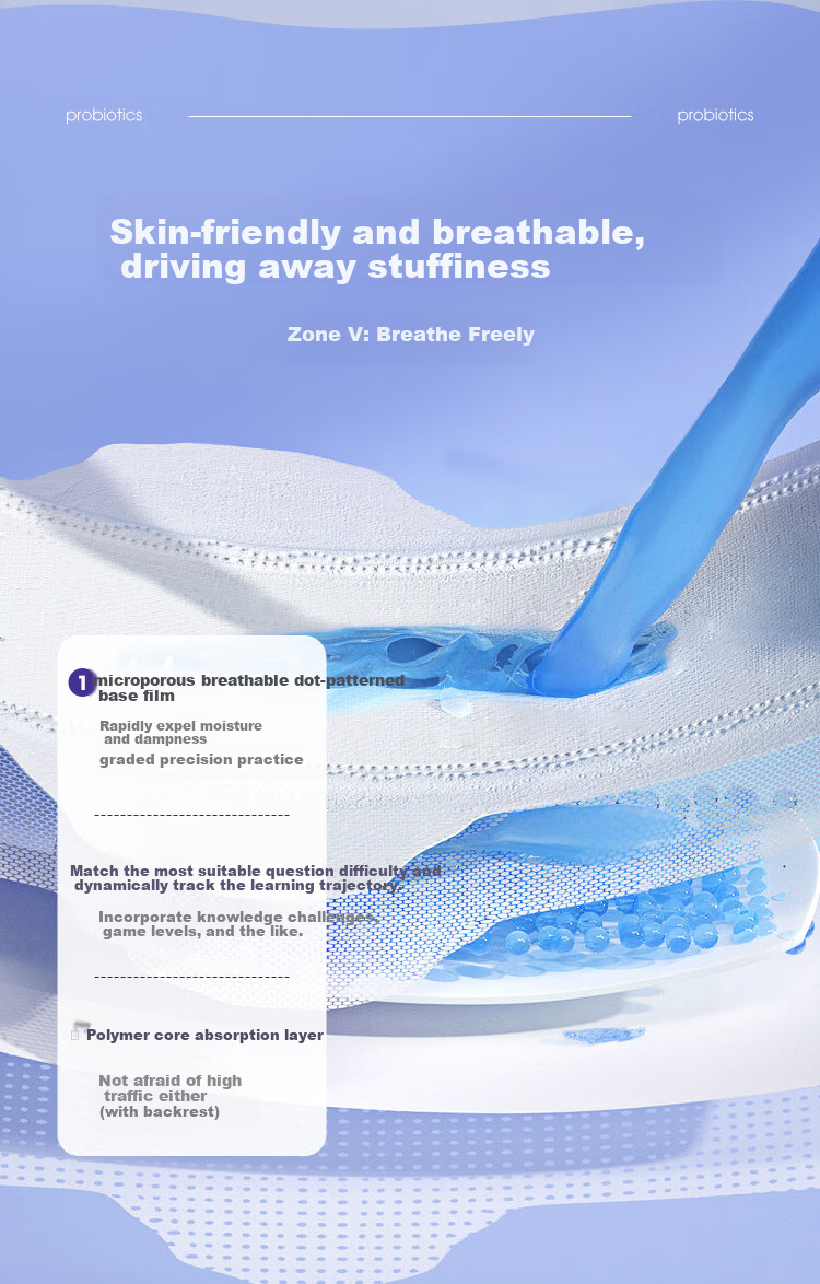 Fuyan Jie Probiotic Sanitary Pads Weak Acid Surface Balances Microbiota Suitable for Sensitive Skin 245mm 5pcs*3 Packs 5