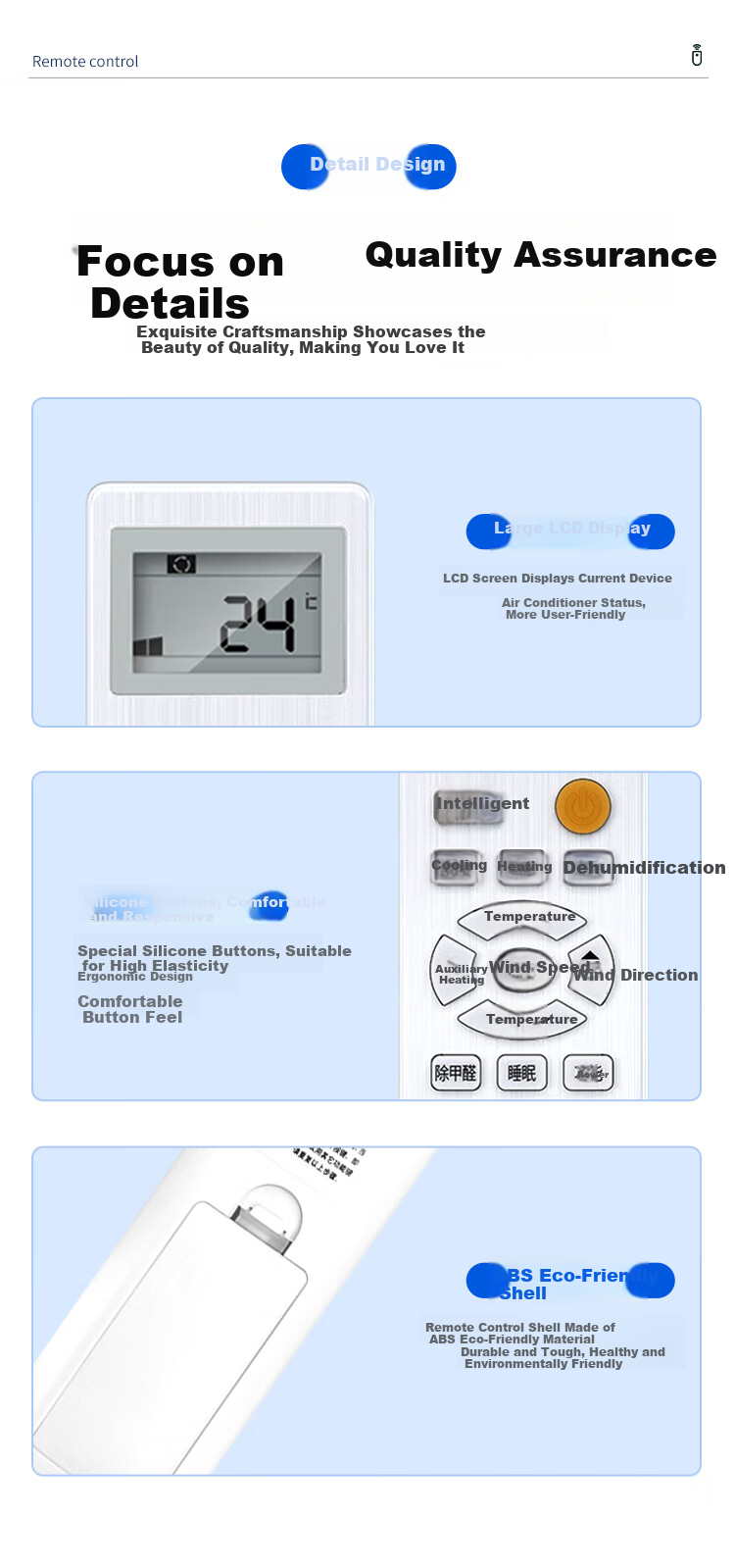 ProPre Universal Air Conditioner Remote Control Compatible with Gree, Midea, Changhong, Haier, Chigo, Kelon, Hitachi, Panasonic, Mitsubishi, Daikin, Hisense, Aux, LG, Whirlpool Air Conditioners 8