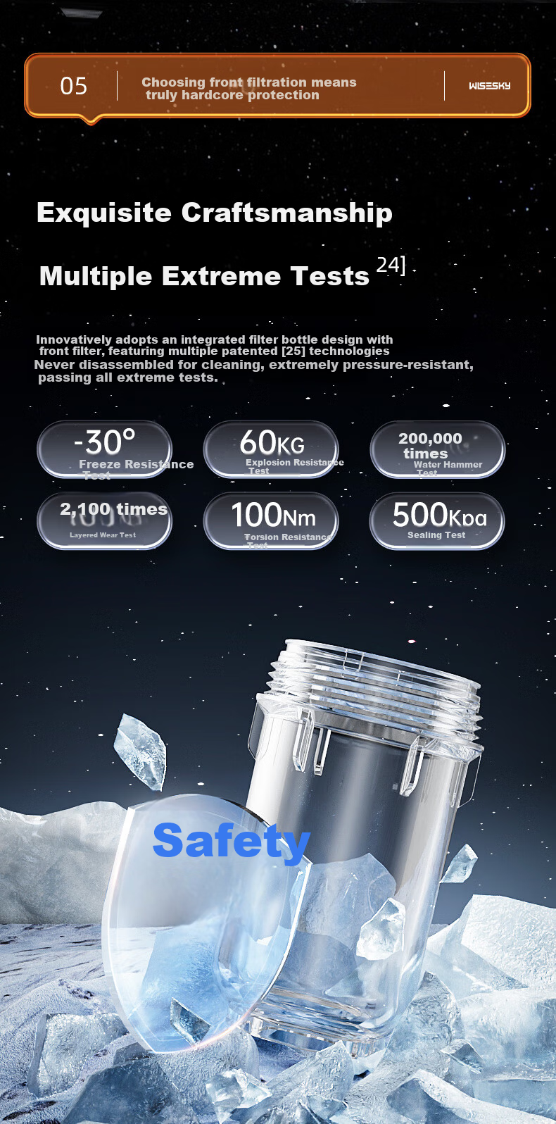 WISESKY Weisikai'er Anti-Gravity Pre-Filter, High Flow Rate, Whole House Use, Top Ten Anti-Backwash Water Purifier, 80T, On-Site Installatio 18