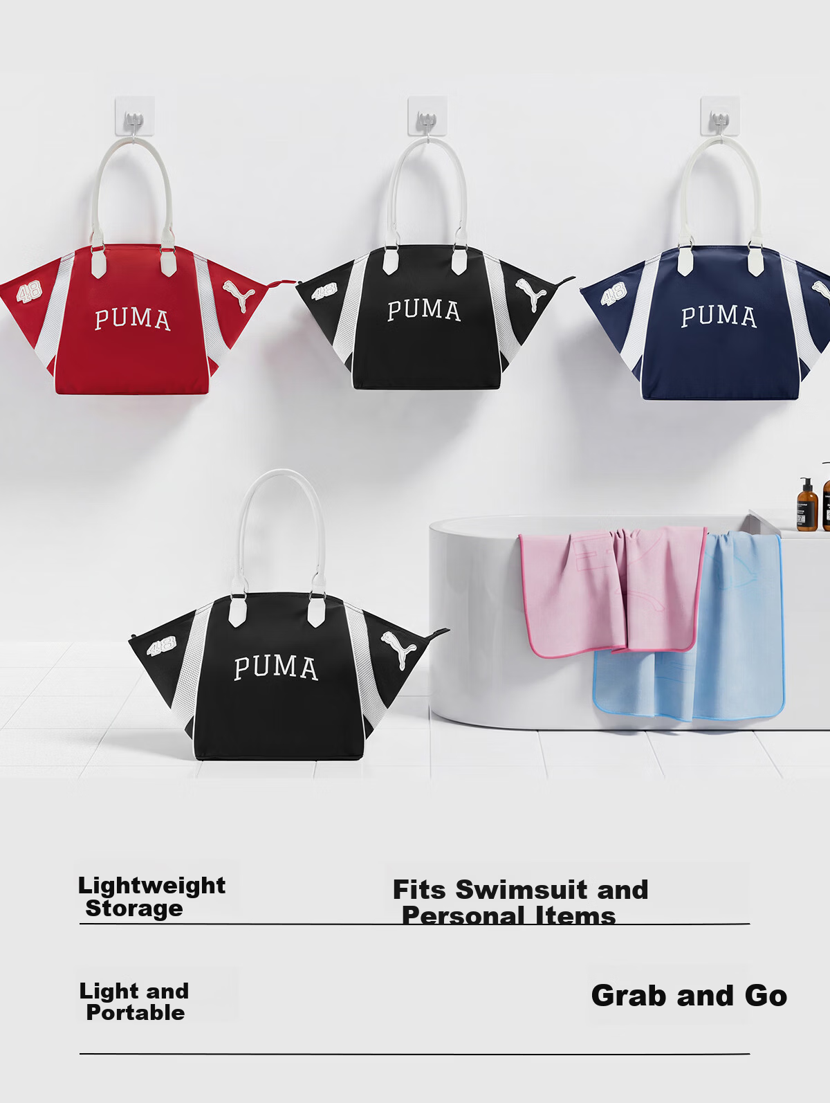 PUMA Swimming Handbag, Large Capacity Shoulder Bag, Wet And Dry Separation, Sports Yoga Lightweight Travel Bag, Fitness Bag, High-End 17