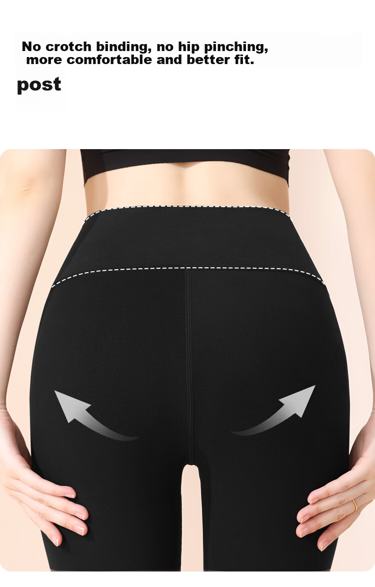 MiiOW Women's Cationic Thermal Pants 10A Antibacterial High-Waist Hip-Lifting Thickened Fleece-Lined Leggings Dark Gray 2XL 17