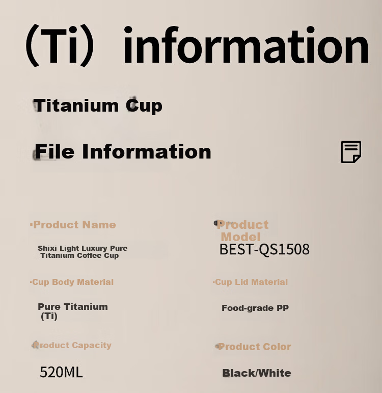 FUGURNG BESTJOY Pure Titanium Insulated Coffee Mug Gift for Holidays and Birthdays Men Portable Outdoor Car High-End Titanium Cup 14